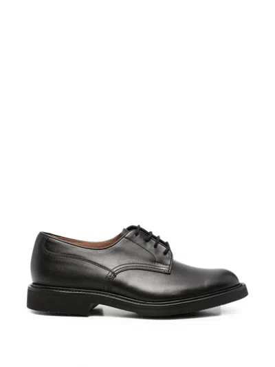 Tricker's Leather Woodstock Derby Shoes In Black