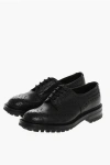 Tricker's Leather Ilkley Derby Shoes With Brogue Finish In Black