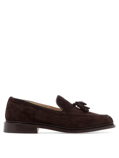 Tricker's Tassel Loafers In Luxurious Suede With Refined Detailing In Brown