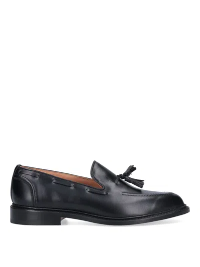 Tricker's Black Calf Leather Moccasin With Decorative Tassel