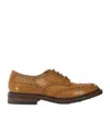 Tricker's Round Toe Brogue Derby Lace-up Shoes In Brown