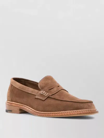 Tricker's Sonny Loafer Round Toe Suede Detailing In Brown