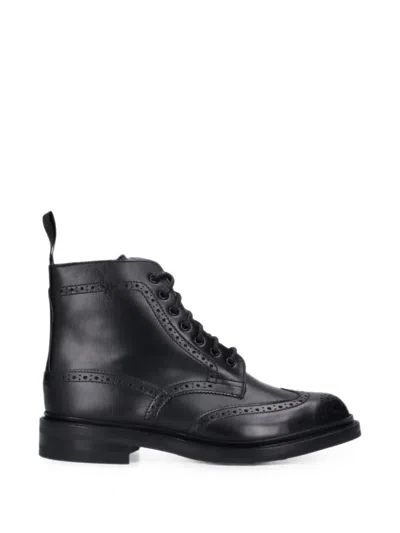 Tricker's Stephy Brogue-detail Lace-up Boots In Black