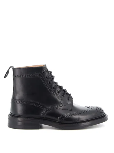 TRICKER'S STOW BLACK CALF DAINITE