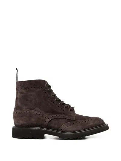 Tricker's Stow Suede Boots In Brown
