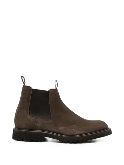 Tricker's Suede Chelsea Boots In Brown