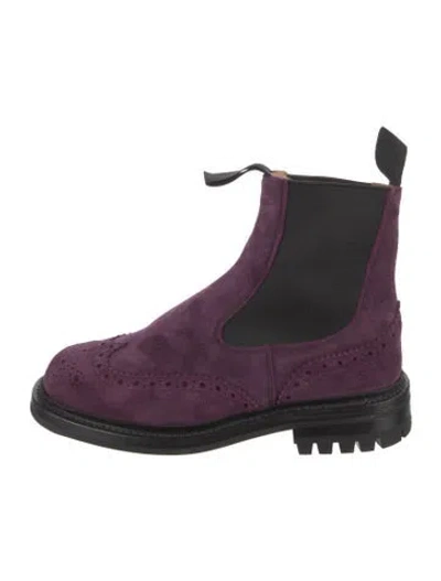 Pre-owned Tricker's Suede Chelsea Boots In Purple