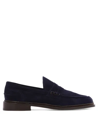 Tricker's Dark Blue Suede Adam Loafers