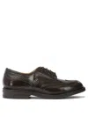 Tricker's Brogue Lace-up Derby Shoes With Round Toe In Brown