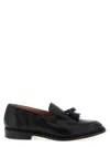 Tricker's Black Calf Leather Moccasin With Decorative Tassel In Black
