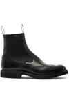 Tricker's Henry Country Boots With Brogue Detailing Shoes In Black