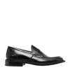 Tricker's Polished Calfskin Penny Loafers With Stitching In Black