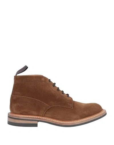 Tricker's Man Ankle Boots Camel Size 8 Leather In Beige