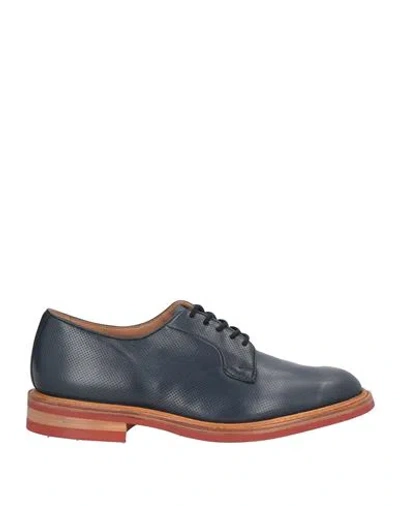 Tricker's Man Lace-up Shoes Navy Size 9 Leather In Blue