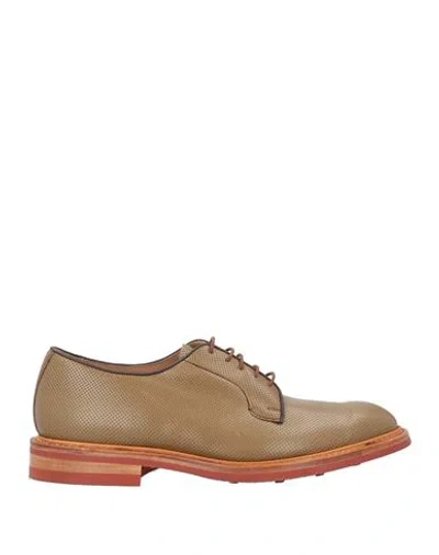 Tricker's Man Lace-up Shoes Khaki Size 10 Leather In Beige