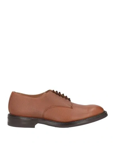 Tricker's Man Lace-up Shoes Tan Size 9 Leather In Brown
