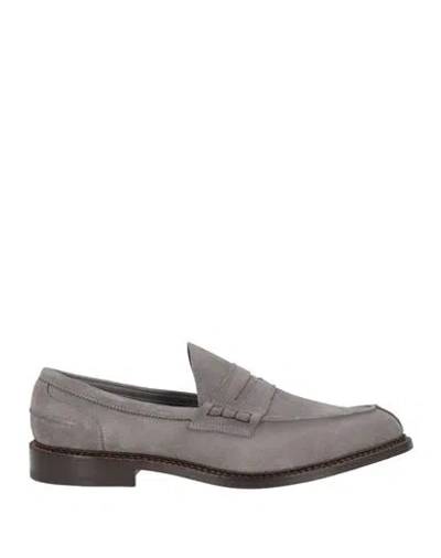Tricker's Man Loafers Grey Size 9 Leather In Gray