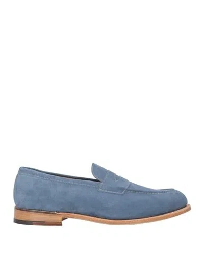 Tricker's Man Loafers Slate Blue Size 9 Leather In Multi