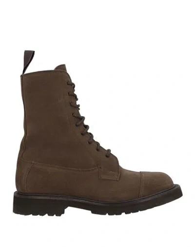 Tricker's Woman Ankle Boots Military Green Size 6.5 Leather