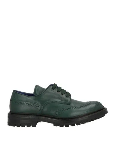 Tricker's X Burberry Man Lace-up Shoes Dark Green Size 9 Leather
