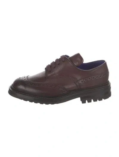Pre-owned Tricker's X Burberry Leather Brogues In Burgundy