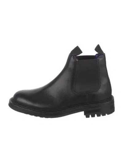 Pre-owned Tricker's X Burberry Leather Chelsea Boots In Black