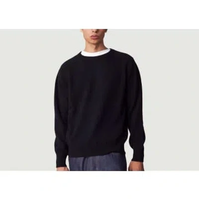 Tricot Cashmere Round Neck Jumper In Black