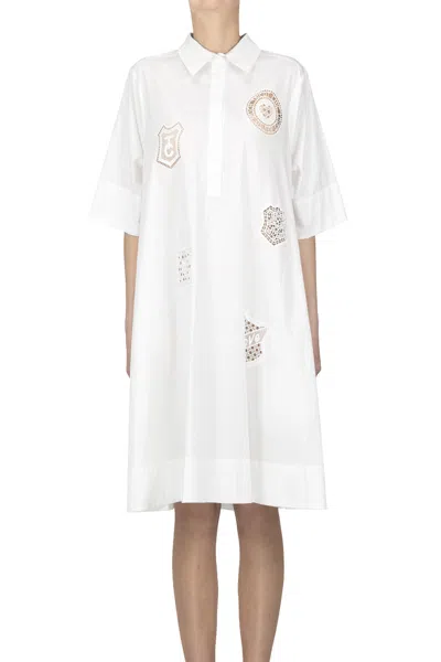 Tricot Chic Cotton Wide Shirt Dress In White