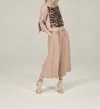 TRICOT CHIC CROPPED WIDE LEG PANTS IN DUSTY ROSE