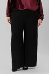 Tricot Chic Plaid Wide Leg Pants - Plus In Black In Black