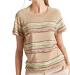 Tricot Chic Stripe String Sweater In Beige Multi In Multi