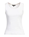 Tricot Chic Woman Tank Top White Size 6 Cotton, Viscose, Elastane, Nylon, Lurex