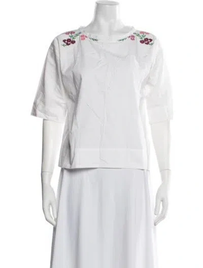 Pre-owned Tricot Comme Des Garcons Floral Print Crew Neck Top In Neutral