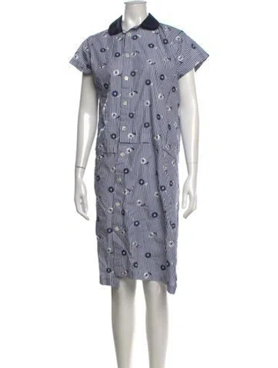 Pre-owned Tricot Comme Des Garcons Floral Print Knee-length Dress In Blue
