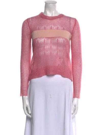 Pre-owned Tricot Comme Des Garcons Lace Pattern Crew Neck Sweater In Pink