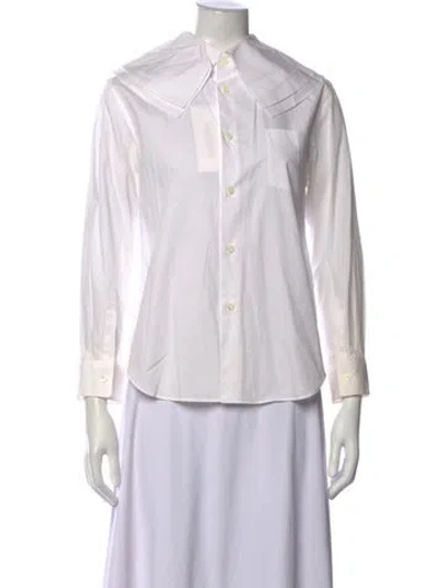 Pre-owned Tricot Comme Des Garcons Long Sleeve Top In White