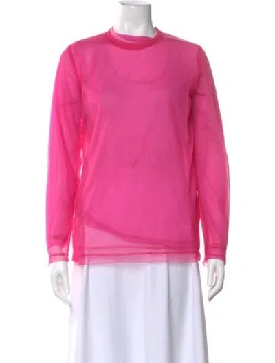 Pre-owned Tricot Comme Des Garcons Mock Neck Long Sleeve Top In Pink