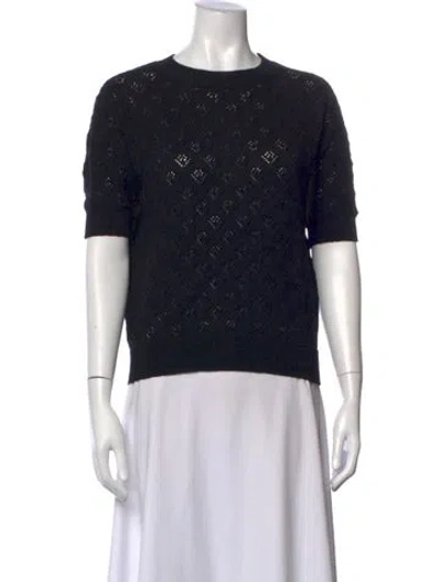 Pre-owned Tricot Comme Des Garcons Patterned Crew Neck Sweater In Blue