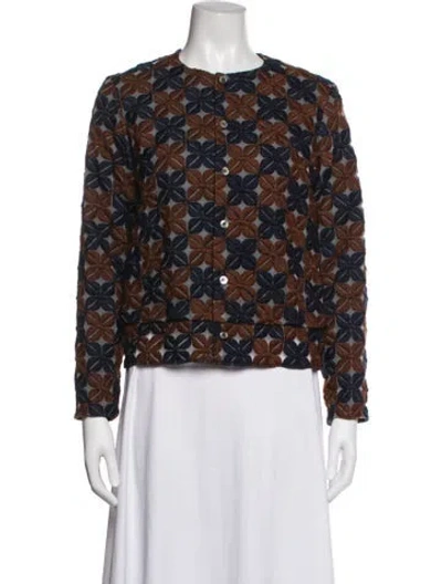 Pre-owned Tricot Comme Des Garcons Patterned Jacket In Blue