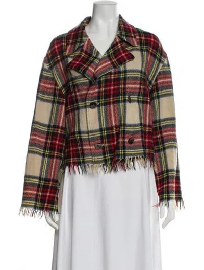 Pre-owned Tricot Comme Des Garcons Plaid Print Blazer In Multi