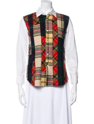 Pre-owned Tricot Comme Des Garcons Plaid Print Crew Neck Sweater In Multi