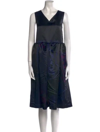 Pre-owned Tricot Comme Des Garcons Printed Midi Length Dress In Black