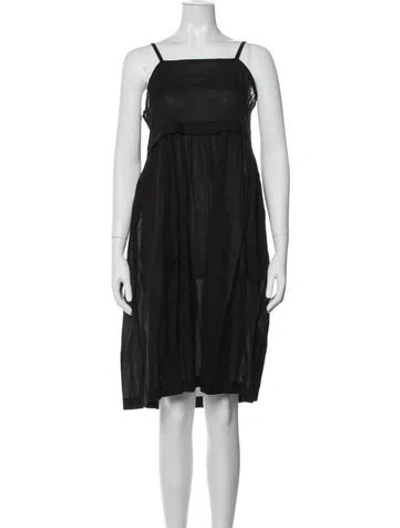 Pre-owned Tricot Comme Des Garcons Square Neckline Knee-length Dress In Black