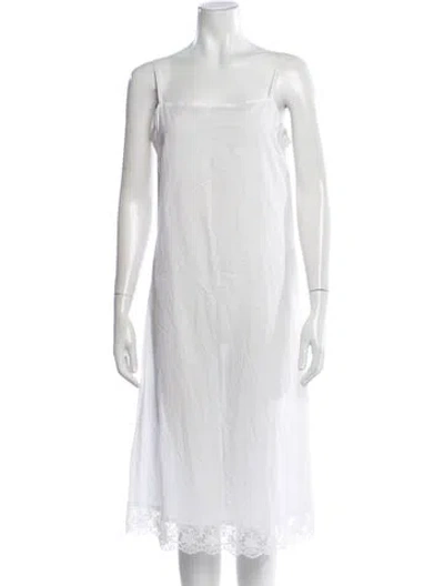 Pre-owned Tricot Comme Des Garcons Square Neckline Long Dress In White