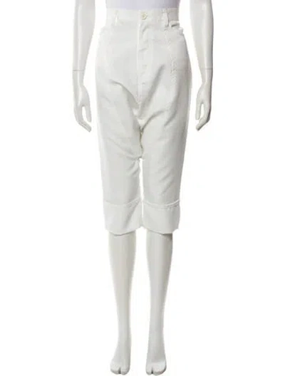 Pre-owned Tricot Comme Des Garcons Straight Leg Pants In White