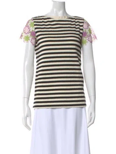 Pre-owned Tricot Comme Des Garcons Striped Crew Neck Top In Multi