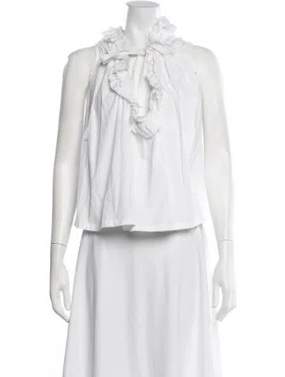 Pre-owned Tricot Comme Des Garcons Tie Neck Sleeveless Top In White