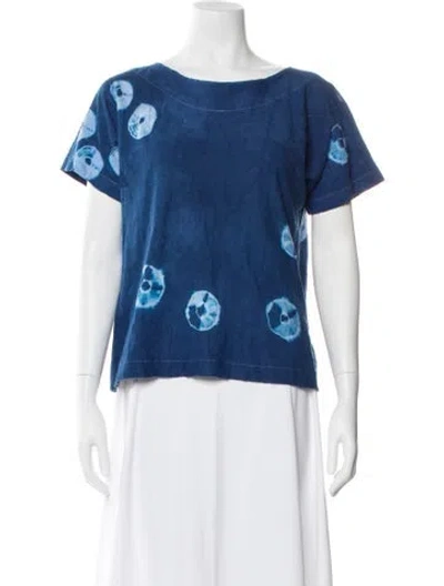 Pre-owned Tricot Comme Des Garcons Tie-dye Print Scoop Neck Top In Blue