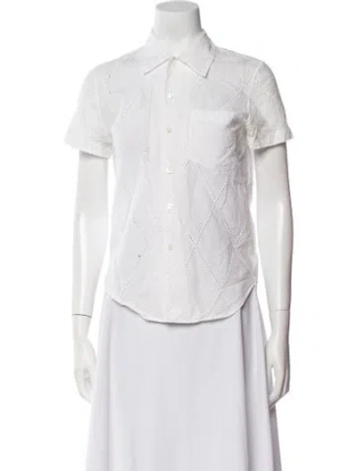Pre-owned Tricot Comme Des Garcons Vintage 1990's Button-up Top In White