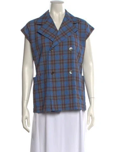 Pre-owned Tricot Comme Des Garcons Vintage 1998 Button-up Top In Blue